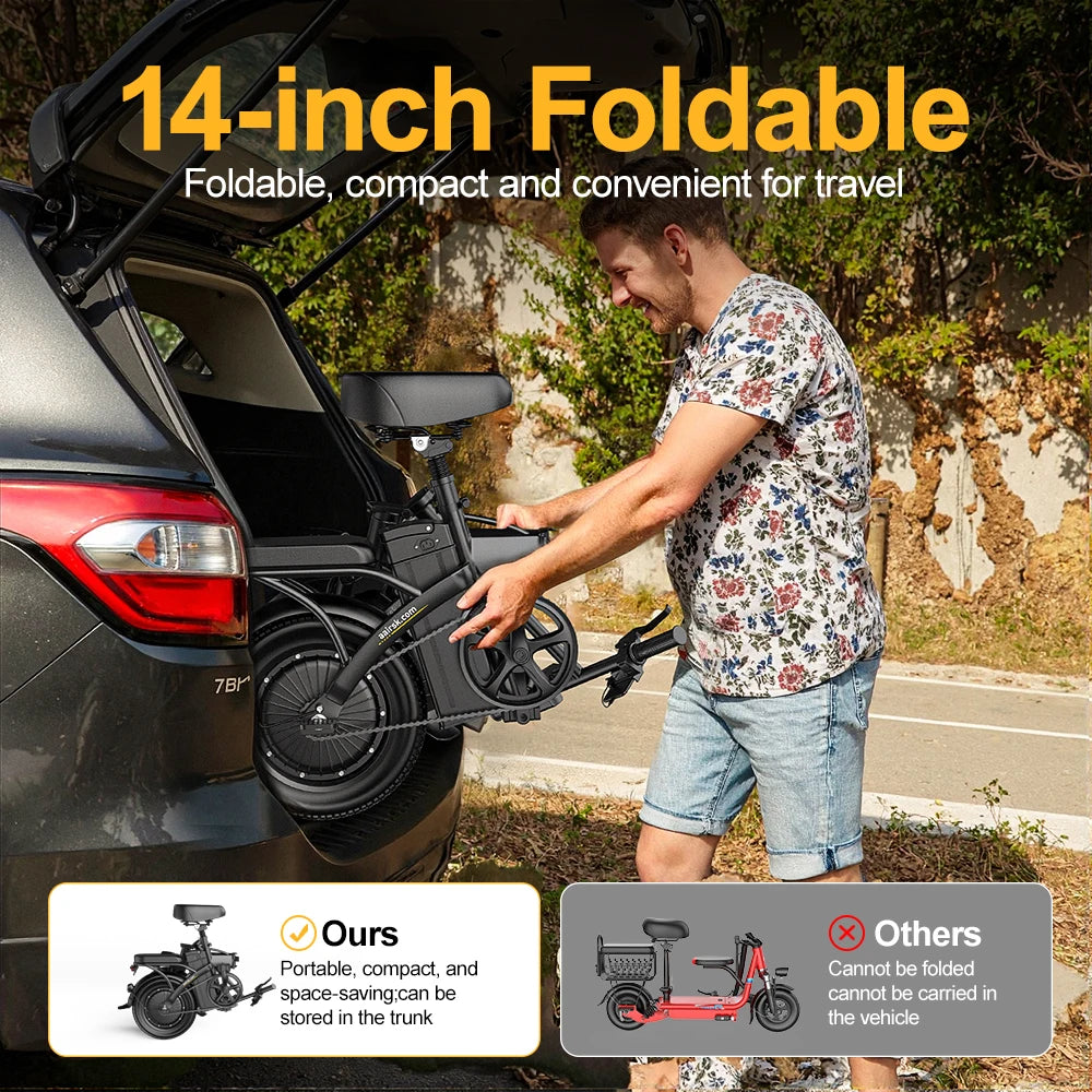 Aairsk Hot Sale Stylish Foldable Electric Scooter Electrique Motorized Bicycle Electric Bicycle with Removable Battery