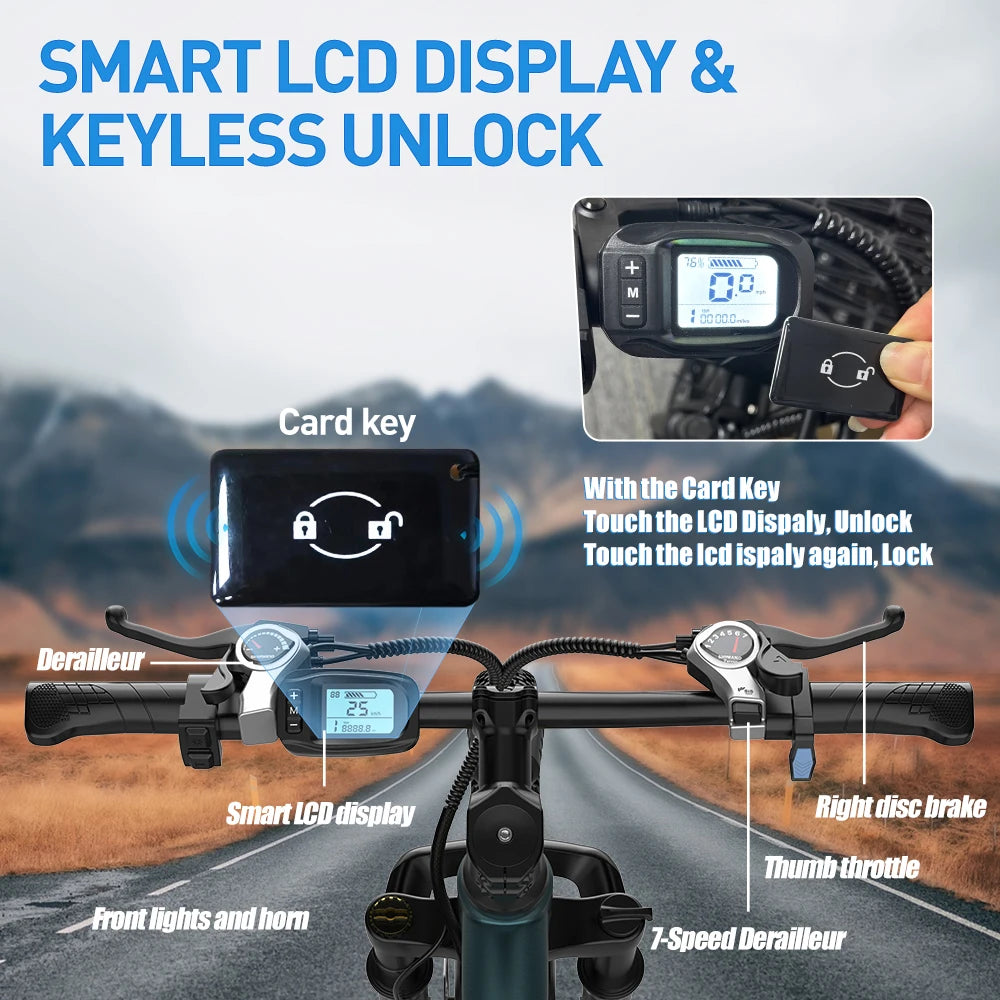 Aairsk EU US Warehouse 400W Lithium Battery 26inch Fat Tyre Mountain Bike 36V 13AH City Ebike Bicycle Electric Bike